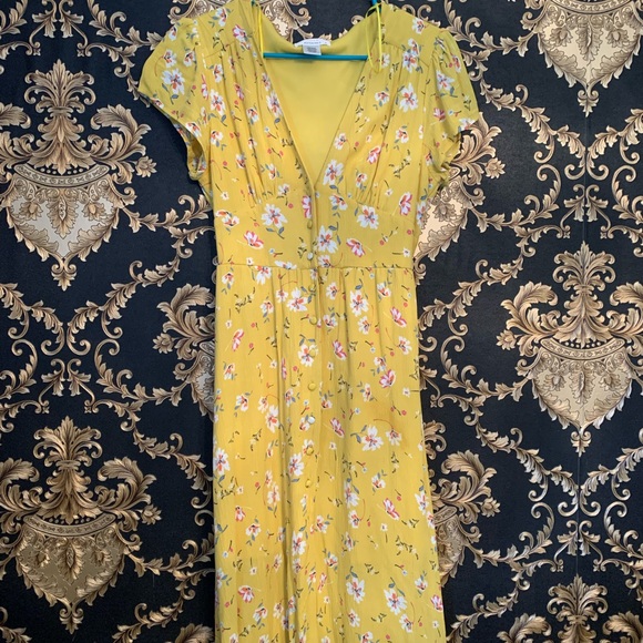 🦇 Yellow Spring Cottage Midi Dress 🦇 - Picture 1 of 4
